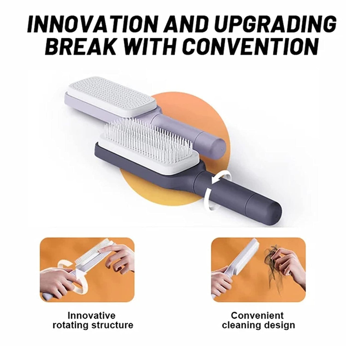 4 In 1 Self Cleaning Hair Brush New Self-Cleaning Anti-Static Massage Comb