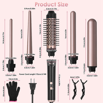 Professional Curling Iron Set – 5 Interchangeable Barrels